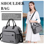 Insulated Lunch Bag Soft Cooler Bag for Beach Travel Picnic (Large / A6: Dark Grey)