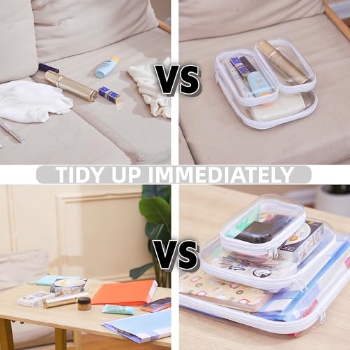 3PCS Clear Hard Plastic Zipper Case (3PCS-S)