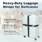 Luggage Straps for Suitcases TSA Approved Suitcase Belt (Black / 72″ L & 72″ L)