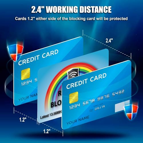 2 Pack RFID Blocking Card for Credit Debit ID Card (Rainbow)