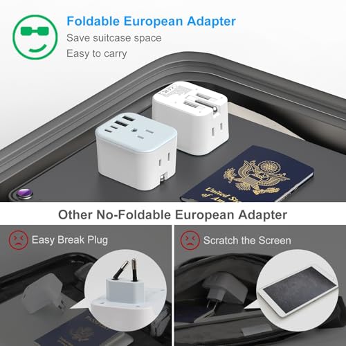 US to India Travel Plug Adapter (Blue)