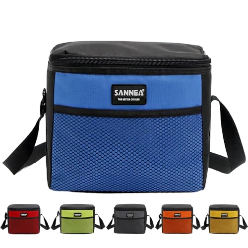 6 Can 5L Lunch Bag for Women Men Portable Lunch Box Small Cooler Bag Soft Collapsible Reusable Insulated Lunch Tote for Everyday Work Travel (Blue)