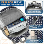 Lightweight Packable Backpack 25L (25L / Blue, White Polka Dot)