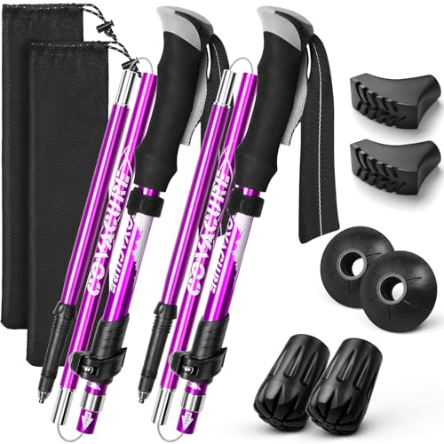 Hiking Poles 7075 Aluminum Tri (Purple (39.37''-47.24''))