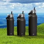 Recycled Stainless Steel Explorer with Flip Straw Lid (Onyx / 32 Ounces)