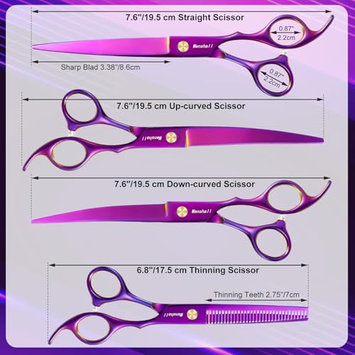 Professional Dog Grooming Scissors Set (Purple)