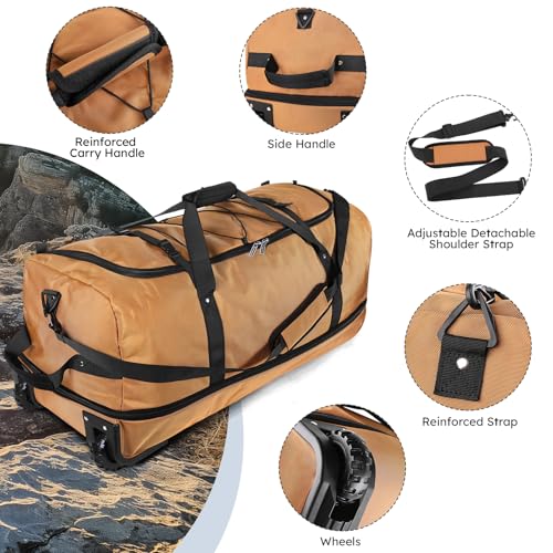 110L Expandable to 140L 32” Foldable Oxford Soft (Coffee)
