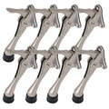 8 Stoppers Kickdown Door Stop for Bottom of Door (Satin Nickel / 4 INCH X 8 PACK)