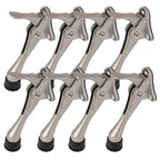 8 Stoppers Kickdown Door Stop for Bottom of Door (Satin Nickel / 4 INCH X 8 PACK)