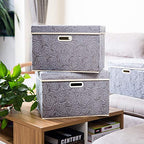 Large Storage Boxes with Lids [3 (Gray / Large(3-Pack))