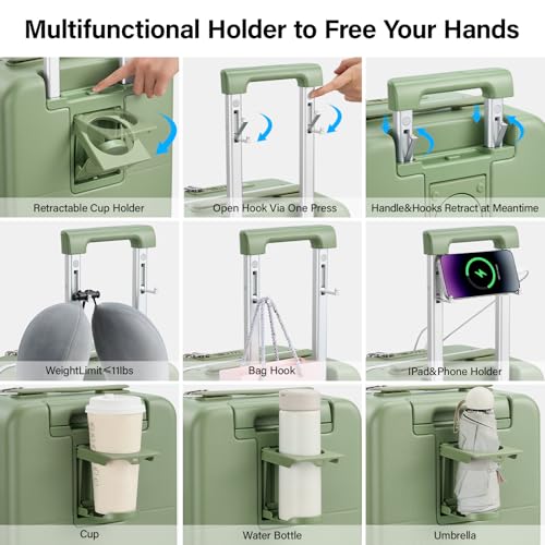 28 Inch Checked Luggage (Bamboo Green / 28 Inch)