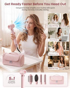5 in 1 Hot Air Styler Wrap for Fast Drying (Pink)