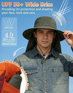UPF 50+ Wide Brim Sun Hat with Neck Flap (1pack-army Green)