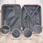 Luggage Sets 6 Piece (Pink / 6 Piece Set (18/20/24/28/DB/TB))