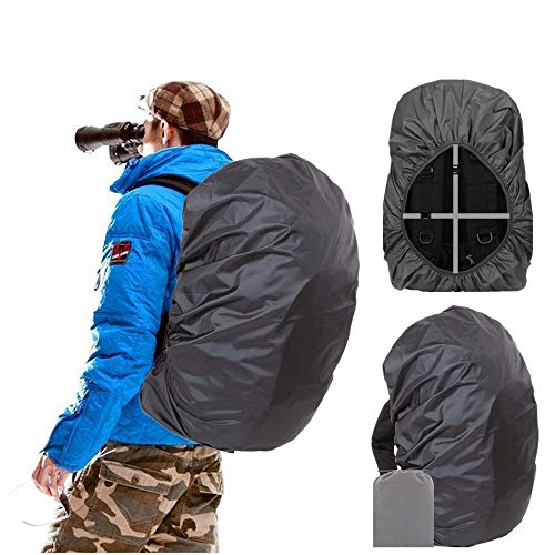 Backpack Rain Cover Waterproof Breathable Suitable for Hiking (Black / Large (for 40-50L backpack))