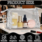 12 Pieces Large Clear Makeup Bag PVC Portable Travel Makeup Cosmetic Toiletry Zippered Pouches Waterproof Vinyl Plastic Clear Organizer Storage Case (12pcs Gray L)