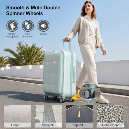 26 Inch Large Expandable Checked Luggage Hard Shell Suitcase Aquamarine (26 inch / Aquamarine)