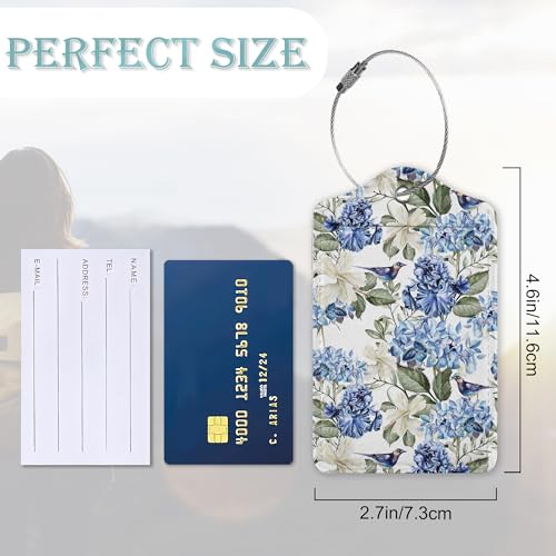 Hibiscus Flowers Luggage Tag (Hibiscus Flowers Bird Watercolor)
