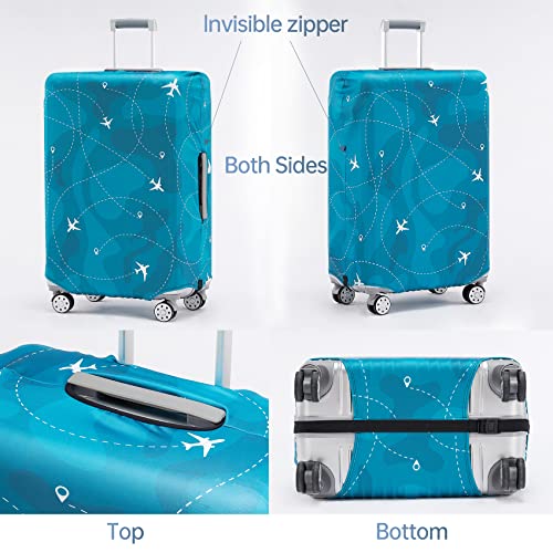 Travelkin Luggage Covers For Suitcase Tsa Approved Suitcase Cover Protector (Air Line Blue Set / XL)