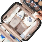Travel Toiletry Bag for Women Hanging Organizer Makeup Case Pockets (Black / Medium)