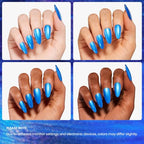 Navy Blue Gel Nail Polish 0.51OZ Dark Blue Nail Art (D - Shimmery Blue | Mystic Sea)