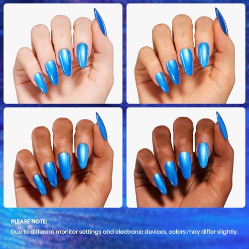 Navy Blue Gel Nail Polish 0.51OZ Dark Blue Nail Art (D - Shimmery Blue | Mystic Sea)