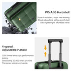 24 Inch Expandable Checked Luggage Hard Shell Suitcase (24 inch / Dark Green)