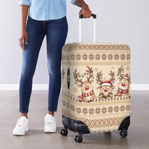 Carry On Luggage Cover Christmas Suitcase Cover (XL(for 30-32 inch luggage) / Reindeer Snowflake)