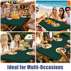 2 Pack Rectangle Spandex Fitted Table Cloth (Hunter Green / 96" x 36" (Rectangular))