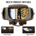 Waxed Canvas Duffle Bag for Men (Vintage Grey / X Large-60L)
