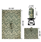 Hooded Rain Poncho for Adult with Pocket (Green Digi Camo 1/4 Zipper)