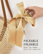 Women's Straw Sun Visor Hat UPF Wide Shade Ponytail Summer Hat (One Size / 01-popular Choice Khaki)