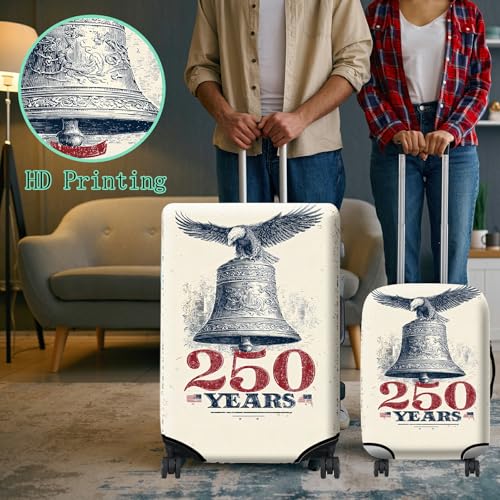 Luggage Cover Suitcase Protector + Luggage Tag (America 250th Anniversary / XL)