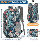 Lightweight Packable Backpack 25L (25L / Royal Blue, Floral)