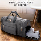 Canvas Duffle Bag (Grey / X-Large-60L (With Shoe Compartment))