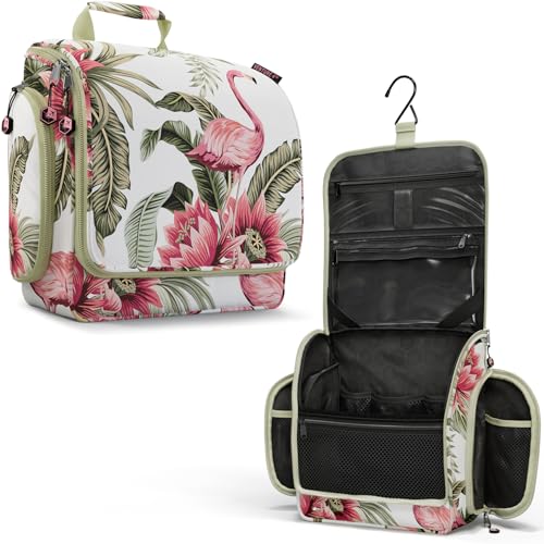 Hanging Travel Toiletry Bag (Pink Flamingo)