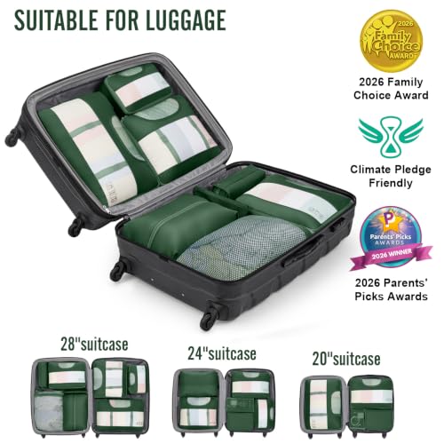 10 Set Packing Cubes for Travel Essentials (11 Jungle Green)