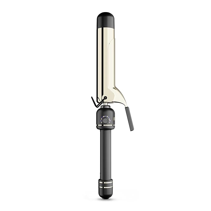 HOT Tools 24K Gold Professional 1 1/2" Extended Barrel Curling Iron with Clamp for Bouncy Curls, Faster Styling, Less Damage & Long-Lasting Results