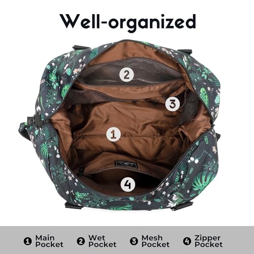 Duffel with Utility Pouch (Floral & Foliage)