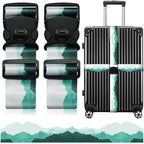 Luggage Straps for Suitcases (Green White)