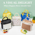 Lunch Box for Women Lunch Bags for Work for Teacher Nurse Mom Small Insulated LunchBag for Picnic Travel Shopping (Small / S2: Coffee & Cream)