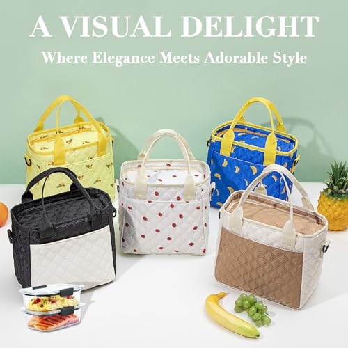 Lunch Box for Women Lunch Bags for Work for Teacher Nurse Mom Small Insulated LunchBag for Picnic Travel Shopping (Small / S2: Coffee & Cream)