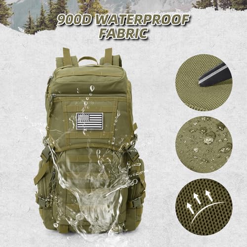 35L Military Tactical Backpack for Men (Army Green / Medium-35L)