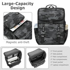 Vintage Backpack Travel Laptop Backpack with usb Charging Port for Women & Men College Backpack Fits 15.6 Inch Laptop Camouflage Gray (Camo&gray)