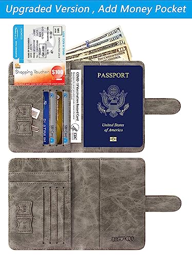 Passport Holder Cover Wallet RFID Blocking (Z _ #Grey / Passport Covers)