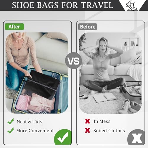 Shoe Bags for Travel (Black)