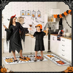 10 Pcs Halloween Kitchen Decor Set Pumpkin Kitchen Rugs (Black, Gray / Halloween Pumpkin)