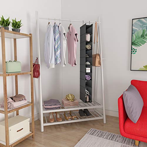 10 Shelf Hanging Shoe Shelf Organizer (Grey / 1-Pack)