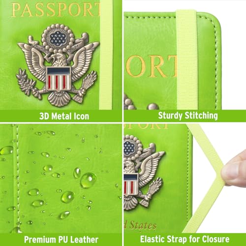 RFID Passport Holder for Travel Men (Green)