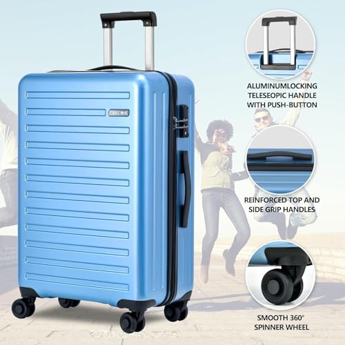 2pcs 20 28" Luggage Set (Ice Blue / 20/28 Inch)